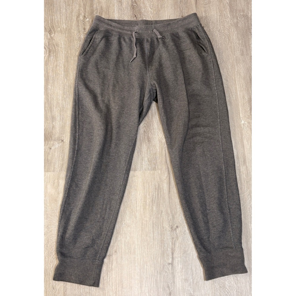 Uniqlo Mens Gray Jogger Sweatpants‎ Large Charcoal Heather Drawstring